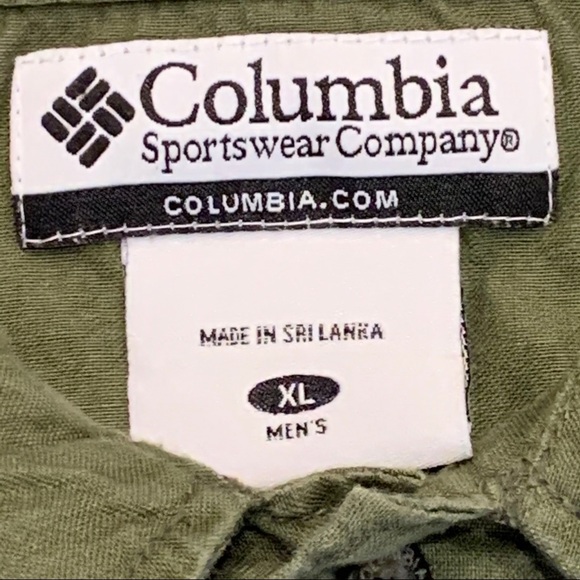 COLUMBIA Short Sleeve Button Up Shirt Green - Picture 5 of 9